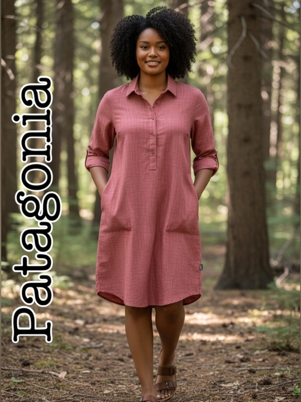 Patagonia Ricky Peak Red Shirt Dress Size XL